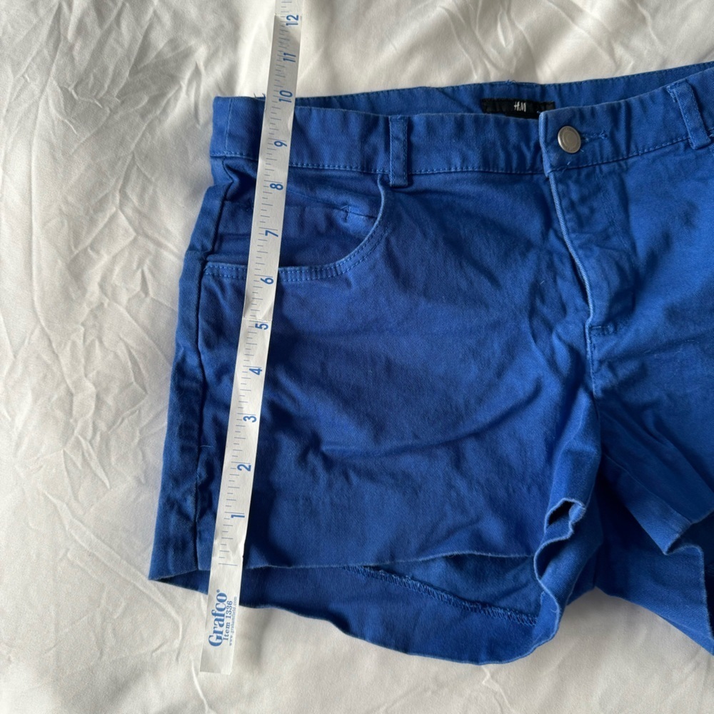 H&M Blue Twill Shorts, Size 8 - Picture 7 of 8